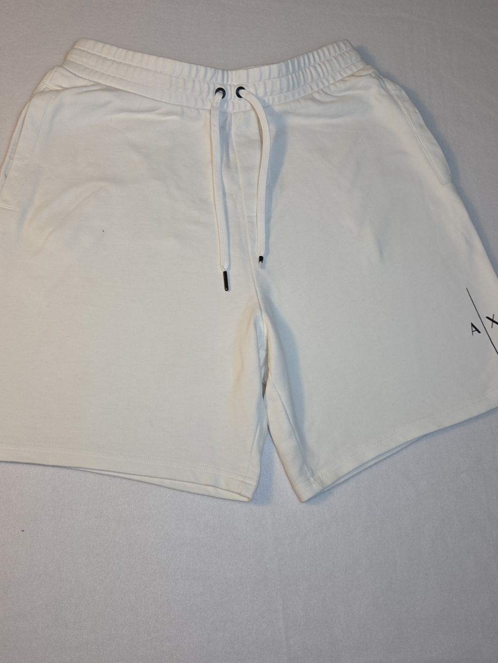 Armani Exchange Cream Drawstring Athletic Shorts